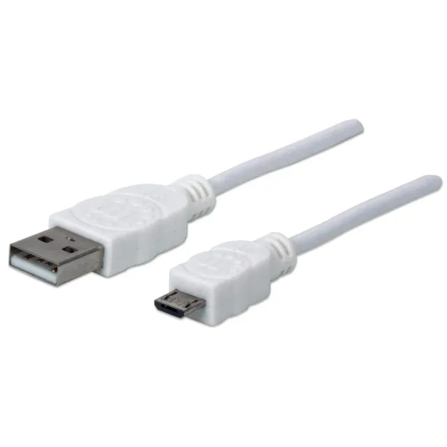 Manhattan Hi-Speed cavo USB Micro-B 1m bianco 480 Mbps