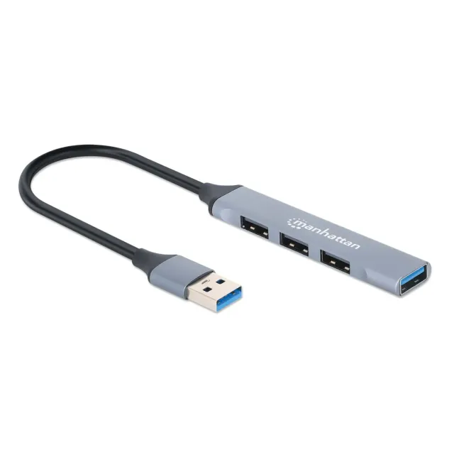 Manhattan hub USB 4 porte combo 3.0/2.0 5 Gbps alluminio