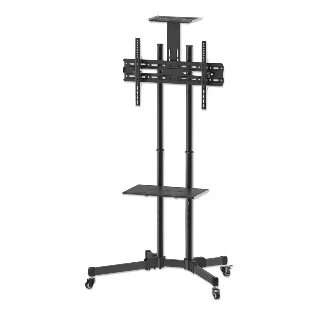 Manhattan Carrello TV 37-70" Regolabile con Ruote Nero