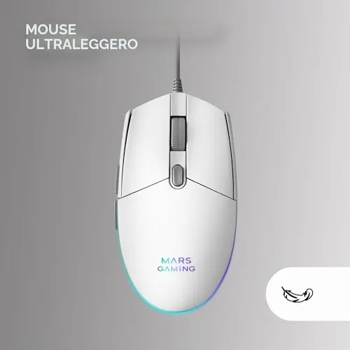 Mars Gaming MCP-RGB3 combo gaming bianco tastiera spagnola