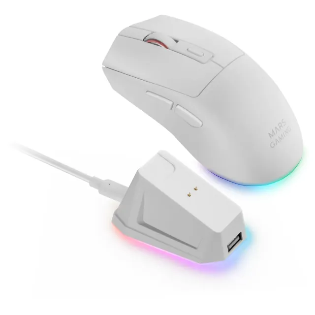 Mars Gaming MM-T3 MMT3W Mouse Wireless Bianco 14400 DPI