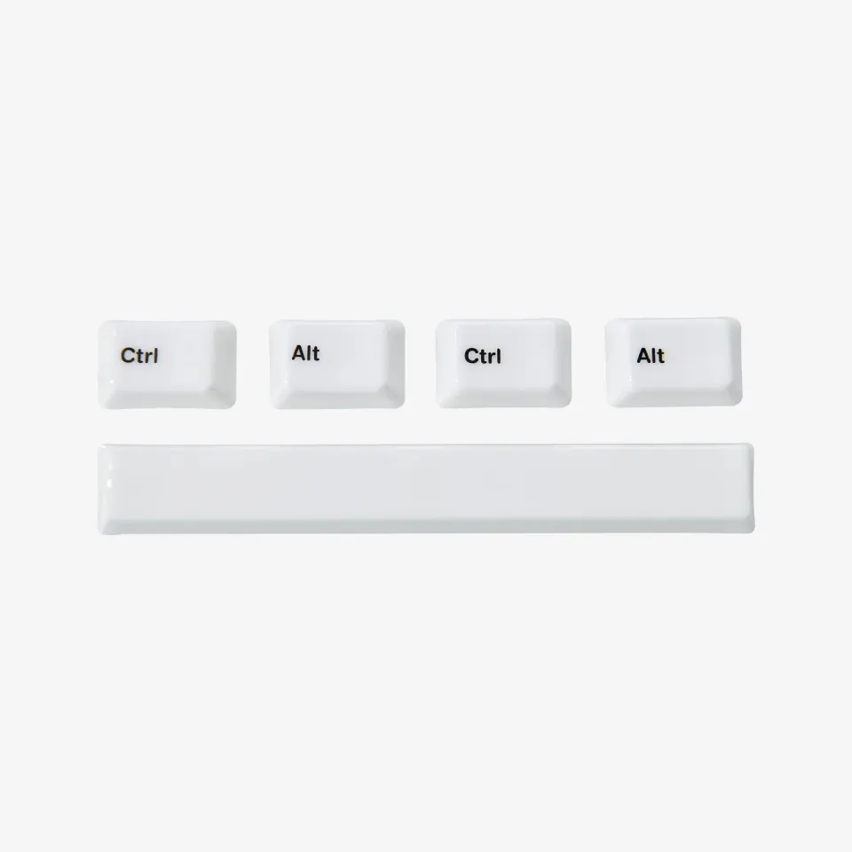 Cerakey J SET-1.5u Add-on & 7u SP keycap ceramica White