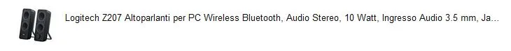 Logitech Z207 altoparlanti PC Bluetooth neri 10W con jack