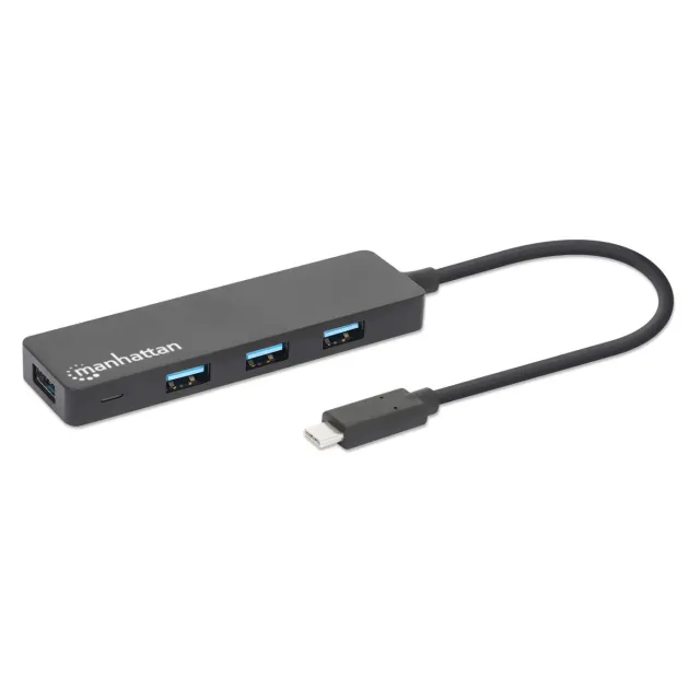 Manhattan 4-Port Hub USB-C a USB-A 5Gbps portatile